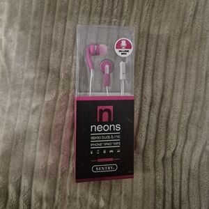 Sentry Pink Stereo Earbuds with Mic